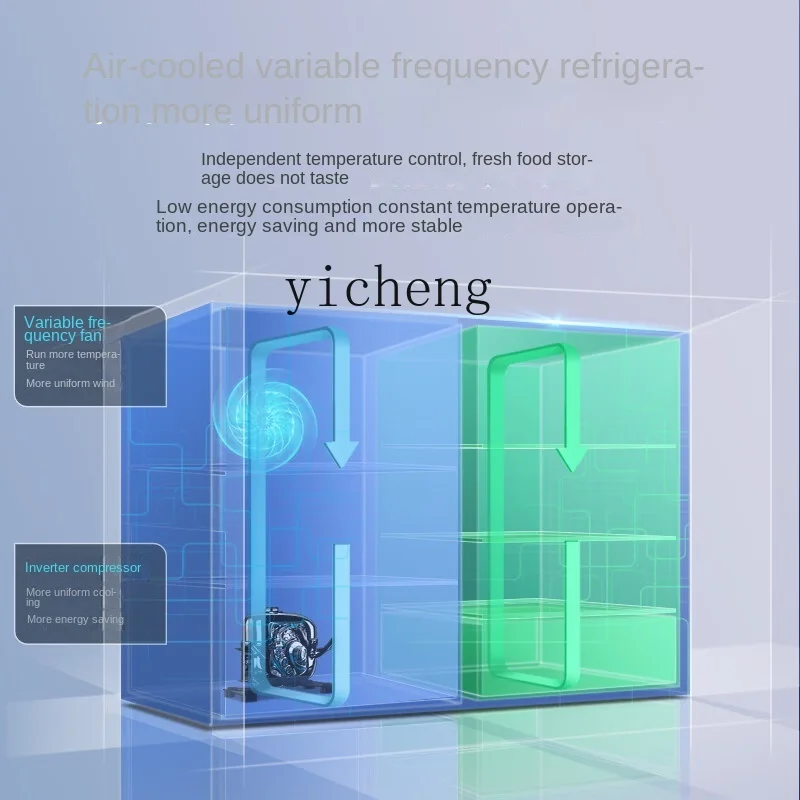 Горизонтальный регулятор частоты в холодильнике Tqh, бытовая бесморозильная двухдверная небольшая Встраиваемая короткая система охлаждения воздуха