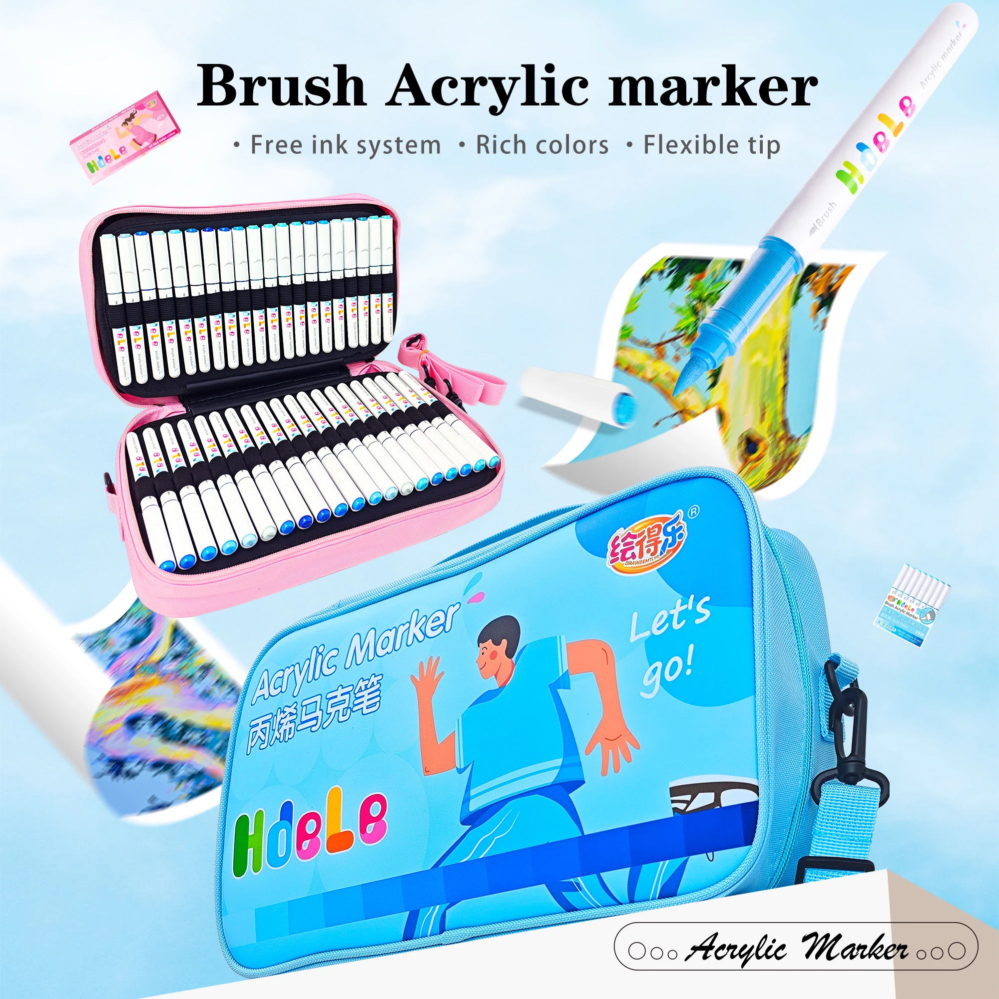 

120 Colors Brush Acrylic Markers Pens,Premium Acrylic Paint Pens for Canvas, Rock Painting,Glass,DIY Crafts Making Art Supplies