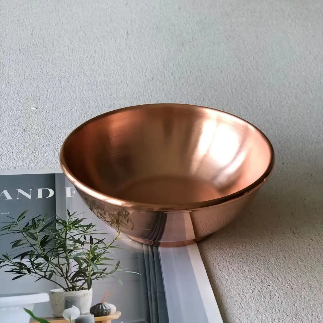 Premium Pure Copper Ice Cream Bowls Salad Mixing Serving Bowl Decorative Copper Bowl For Your Kitchen