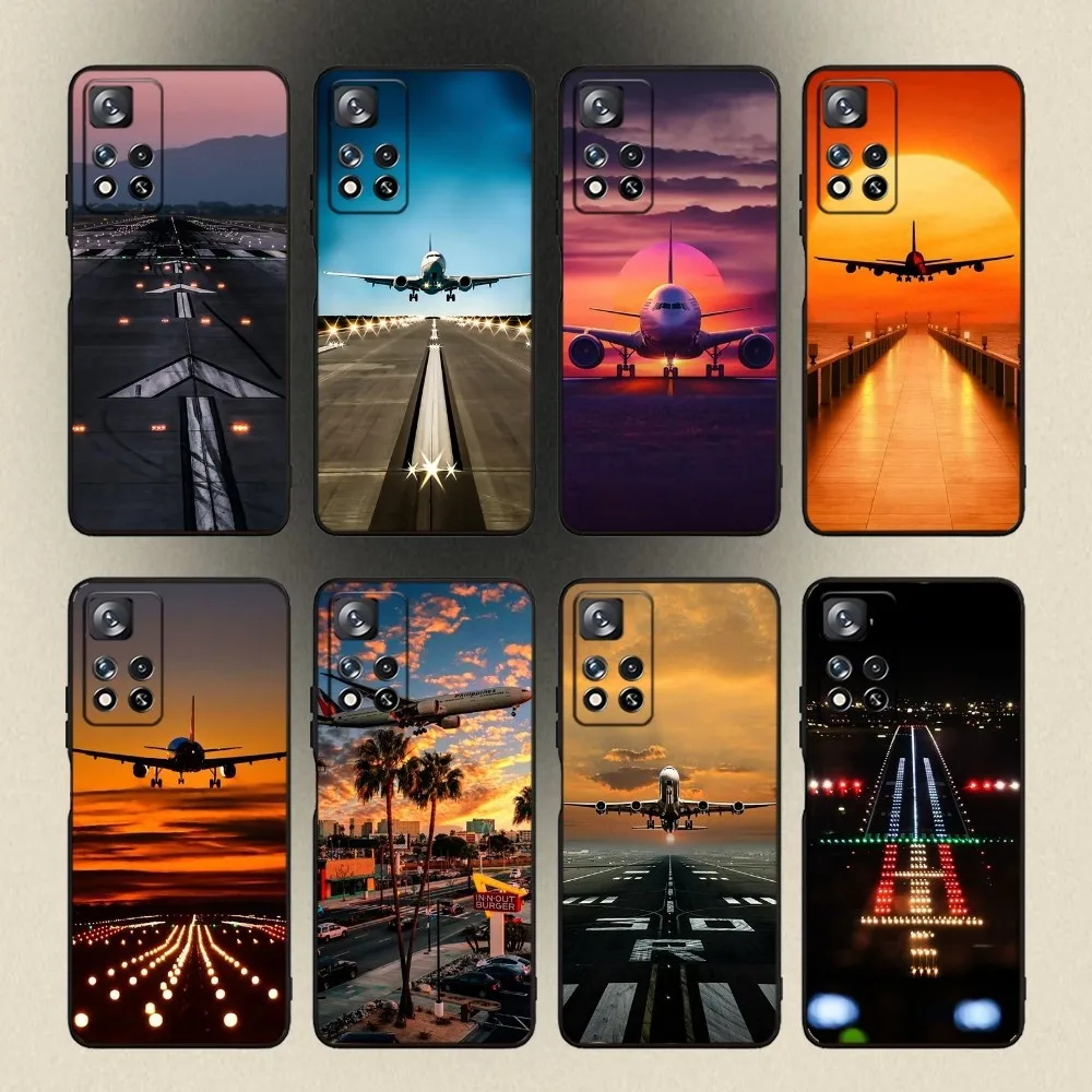 Travel aircraft airport take off  Phone Case For Samsung Galaxy A20,A21s,A22,A31,A32,A52,A53,A72,73,A80,A91 Soft Black Cover