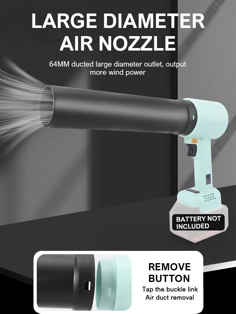 

Electric Goddess Brushless Violent Air Blower 1600g Thrust Cordless Car Dryer Dust Blowing Power Tool For Makita 21V Battery ﻿