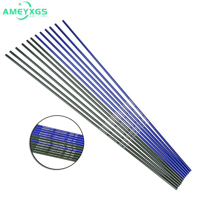 

Archery 6/12pcs Mixed Carbon Arrow Shafts Spine 500 ID 6.2mm Straightness +/- 0.006 DIY Shooting Hunting Training Accessories