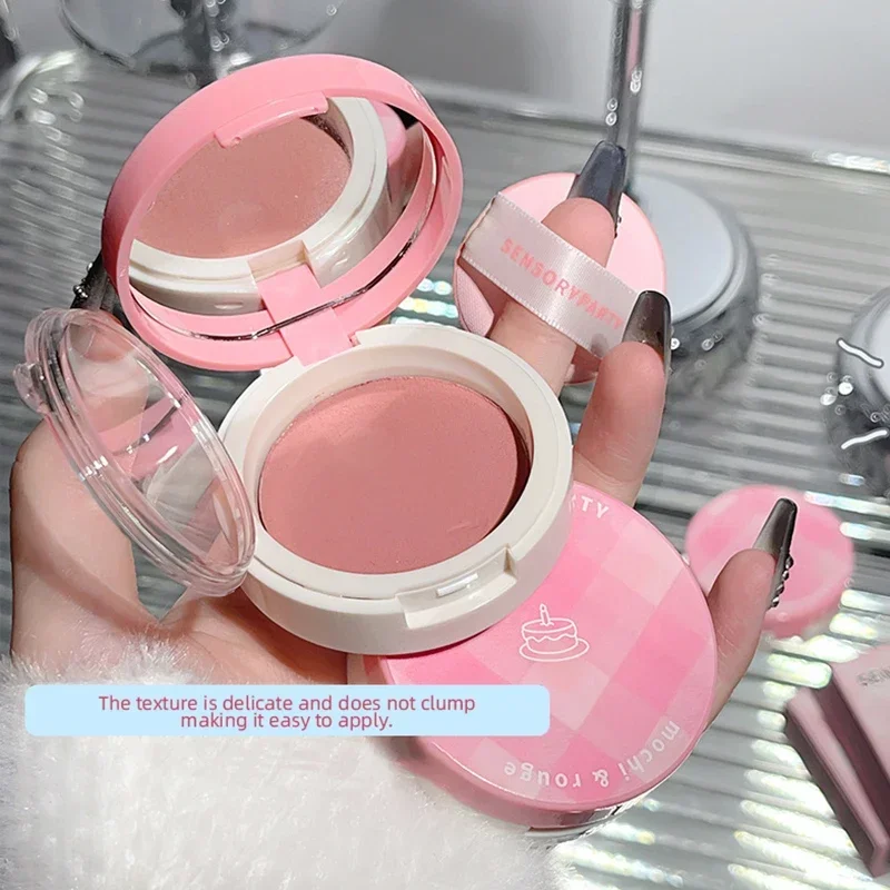 Heallor Sweet Korean Blush Comes with Makeup Mirror and Puff Long Lasting Brightening Face Contouring Shadow Blusher Peach Cheek