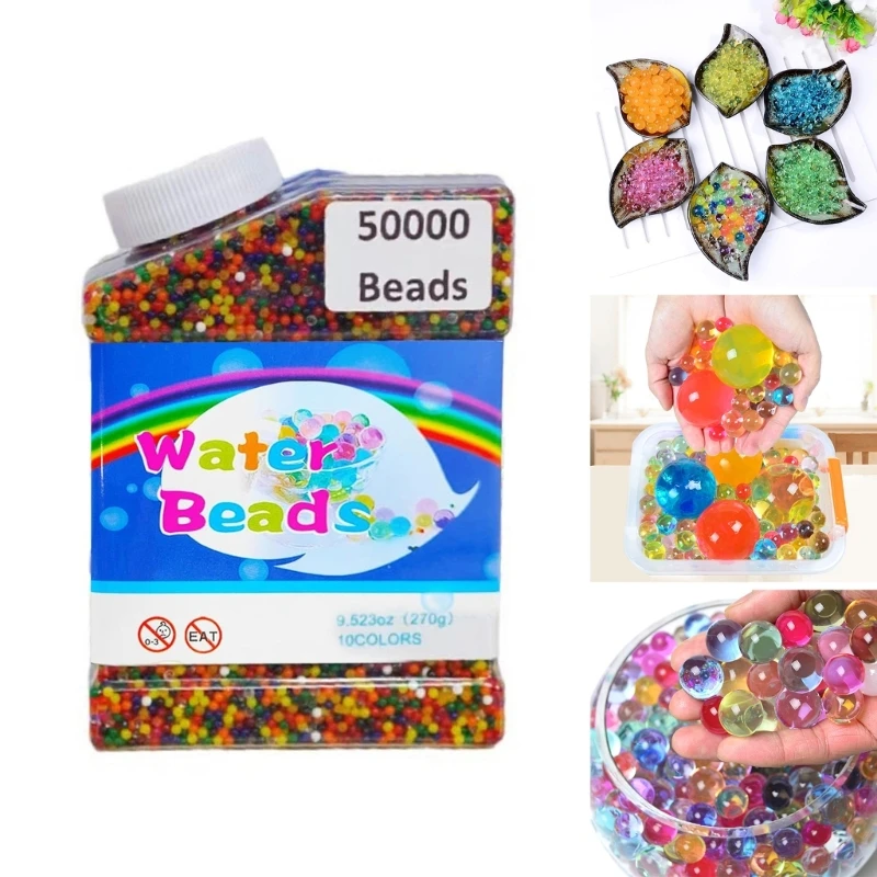 

H7EA 50000Pcs Water Absorbent Beads Colorful Gel Beads for Plant Health Vase Filler