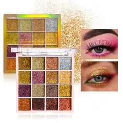 Long Lasting Glitter Eye Shadow Plate Makeup 16 Colors High Pigment Glitter Diamond Eye Shadow Powder Cosmetics Beauty Party