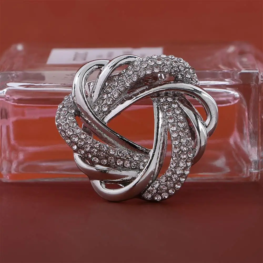 Винтажный элегантный цветок со стразами, модные украшения, кольцо для шарфа с кристаллами, брошь в корейском стиле, булавки, женский шарф, пряжка, зажим для шали