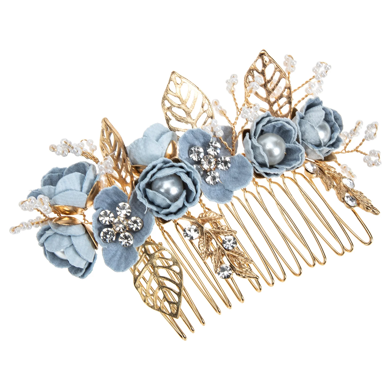 

Bride Flower Hair Side Comb Elegant Wedding Hair Insert Comb Headdress Lightweight Alloy Bridal Hairpiece for Weddings Proms