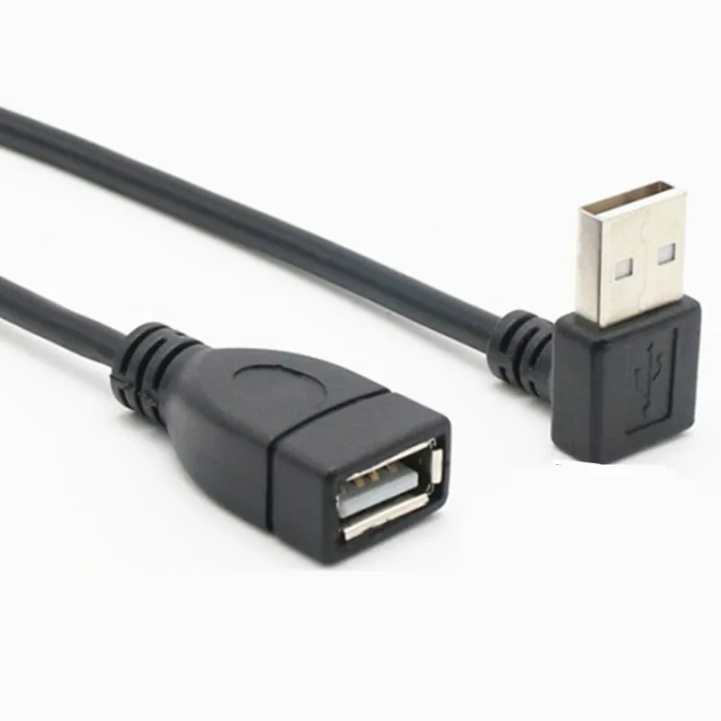 Usb 2.0 acima & para baixo & esquerda & direita angular 90 graus macho para fêmea cabo de extensão do computador usb macho para fêmea cabo de dados 0.3m