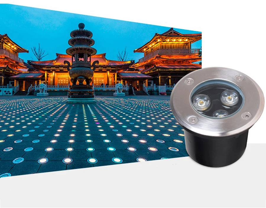 

20 шт. уличный IP67 светодиодный подземный светильник 3 Вт заглубленная лампа садовое освещение теплый чистый белый RGB ландшафтный прожектор 220 В 110 В 12 В 24 В