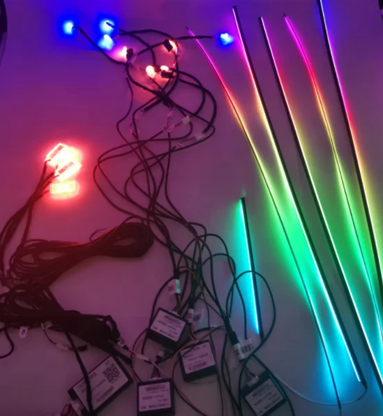 

12 В, Автомобильный интерьер, внешнее освещение, 18 в 1, Rgb лампа, приложение для управления звуком, автомобильная атмосфера