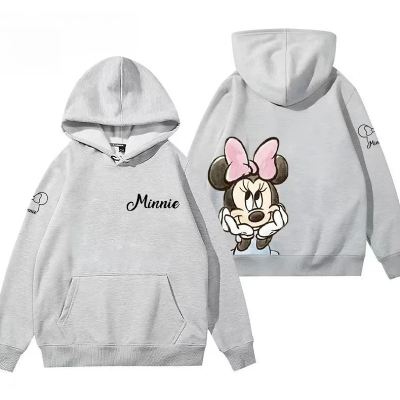 

Disney Mickey Minnie Slouchy Hoodies Heavyweight Sweatshirt Cartoon Print Unisex Couples Matching Jacket Casual Streetwear