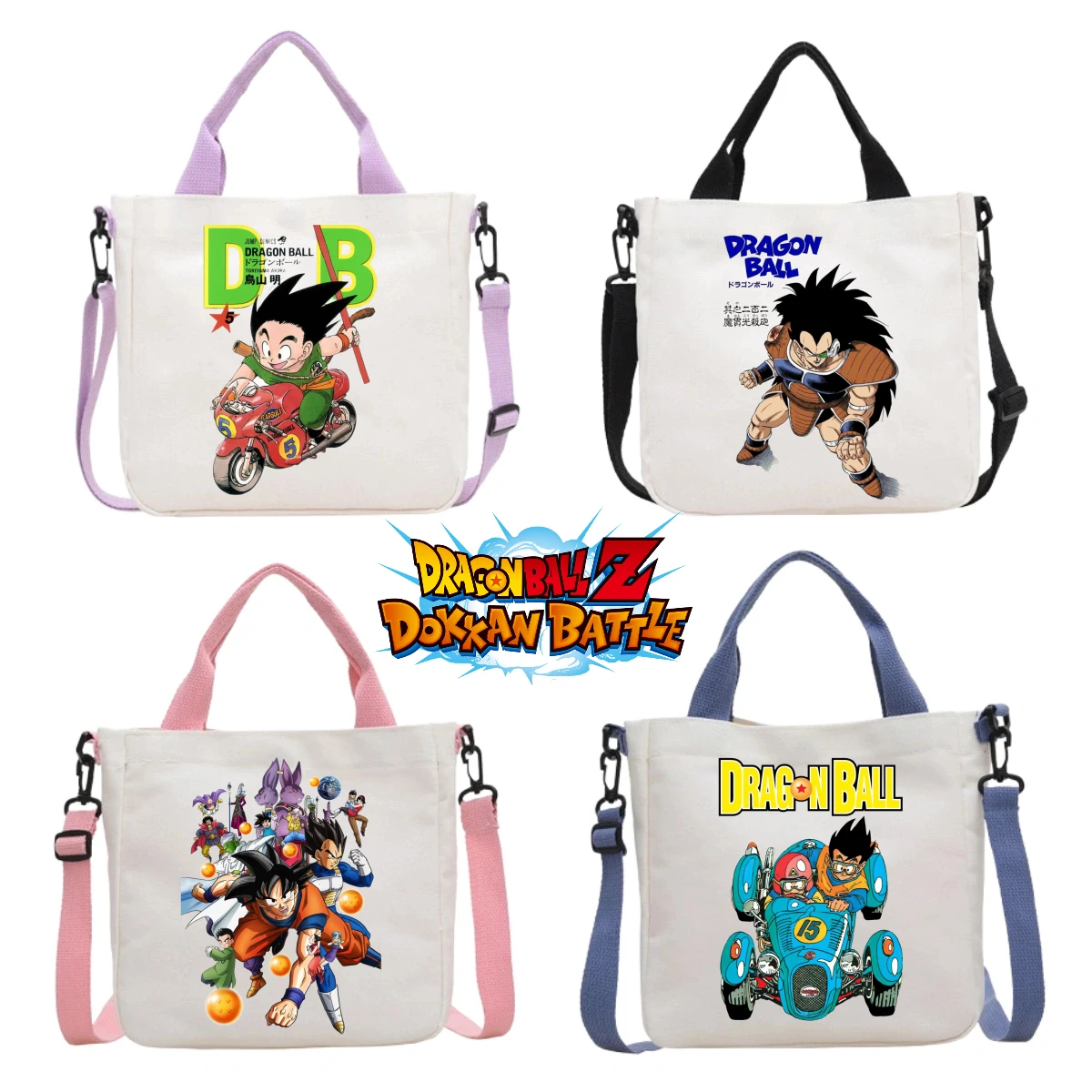 

Anime Dragon Ball Canvas Shoulder Bag Son Goku Vegeta IV Piccolo Cartoon Fashion Handbag Boys Girls Crossbody Bag Festival Gift