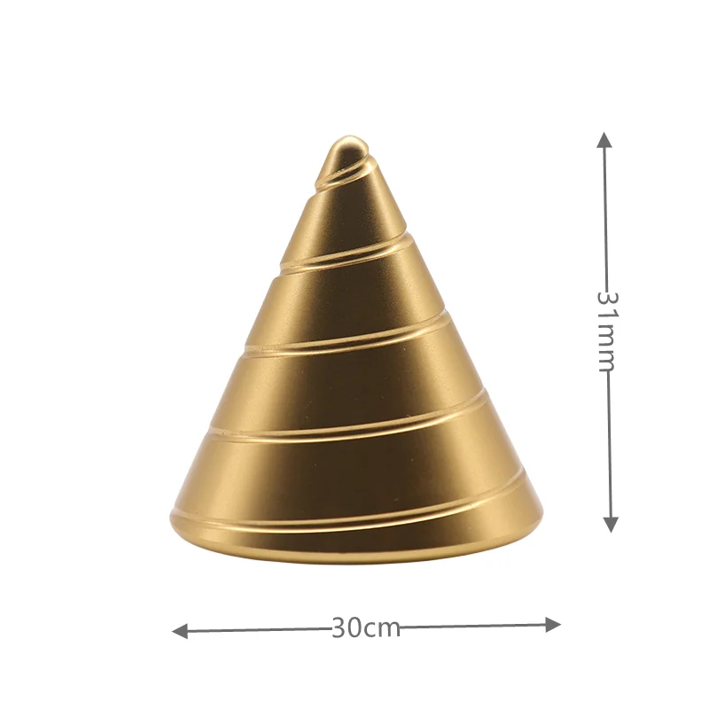 Metal liga de alumínio fidget spinner afiado cone mezmoglobe desktop girar mão spinner ponta do dedo giroscópio alívio do estresse brinquedos adultos