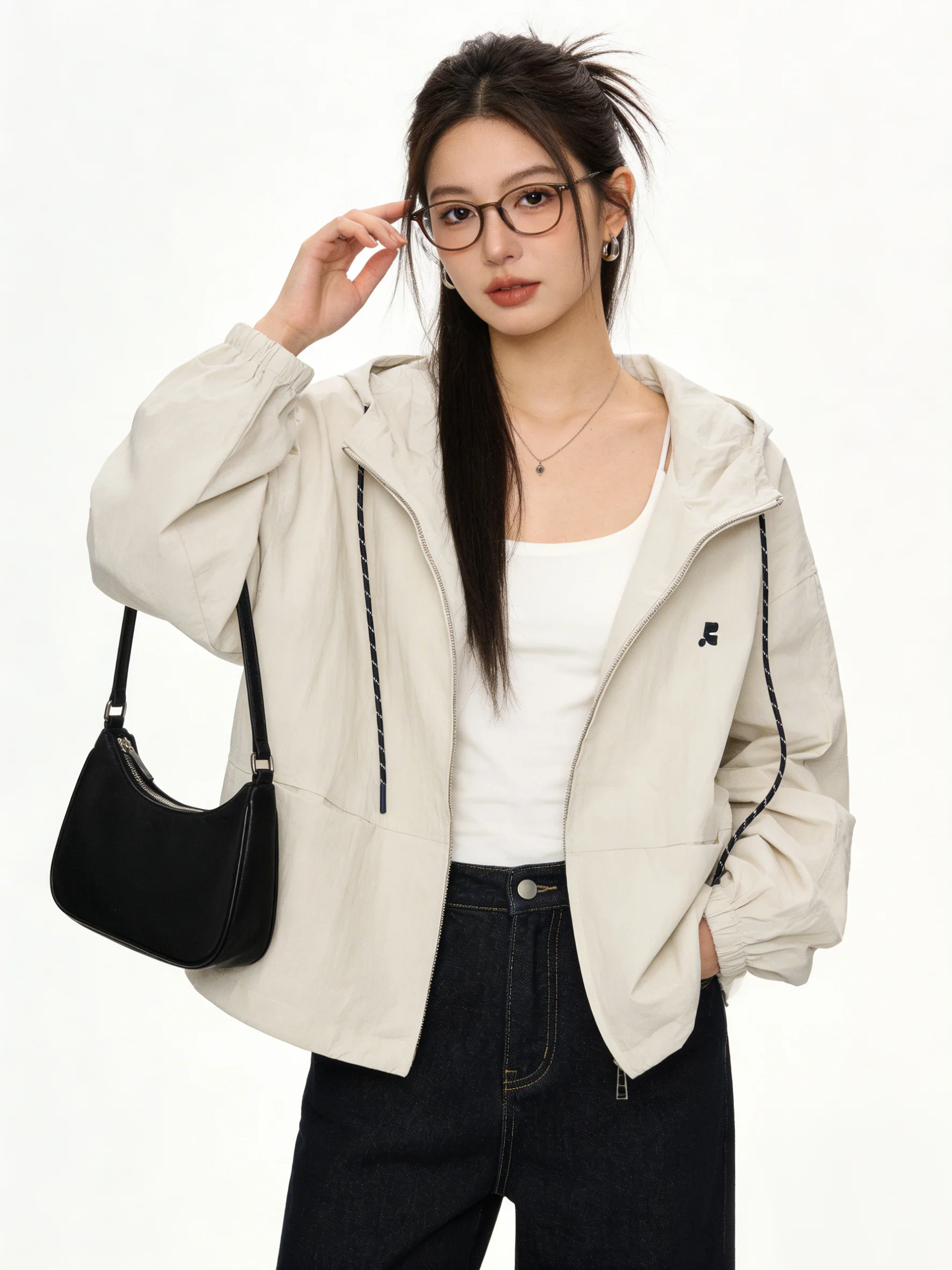 Elegant Simple Embroidered Sporty Short Jacket Outerwear Spring New Vintage Loose Slimming Cardigan Breathable Women's Coat