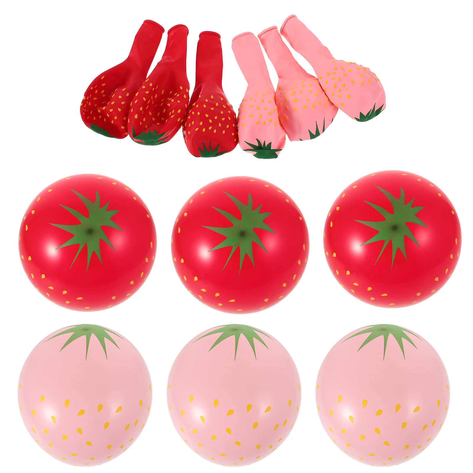 

18pcs Strawberry Balloon Stylish Summer Party Latex Cartoon Decorations Birthday Emulsion Women Child Fruit Shaped