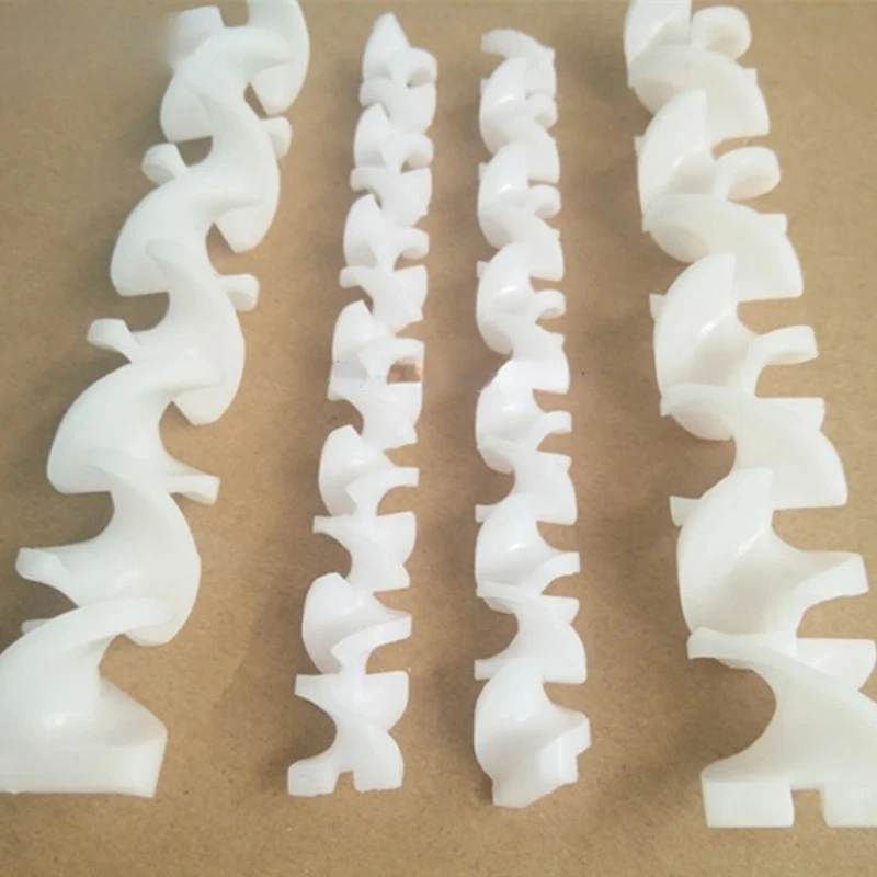 Spiral static mixing elements plastic white static mixer section for glue machine solvents adhesives inline pipe mixers part