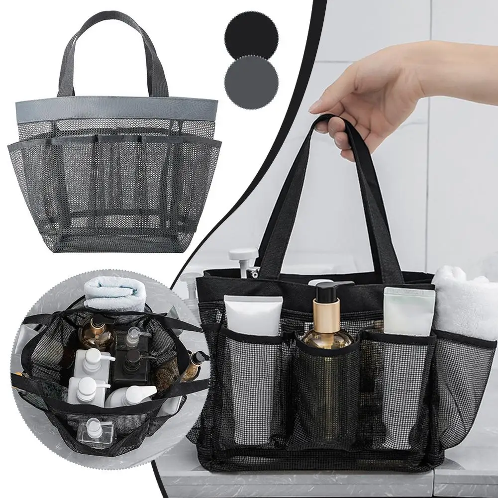 

Large Mesh Shower Caddy Tote Bag Portable Bath Basket for Bathroom Swimming Pool Toiletry Organizer Storage Bag Beach Travel