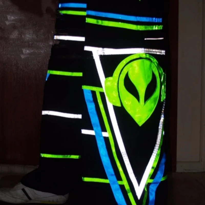 ملبورن خلط شبح خطوة الرقص السراويل الغريبة نمط عادية السراويل العاكسة مضيئة السراويل النساء الرجال الرقص بنطلون 2025