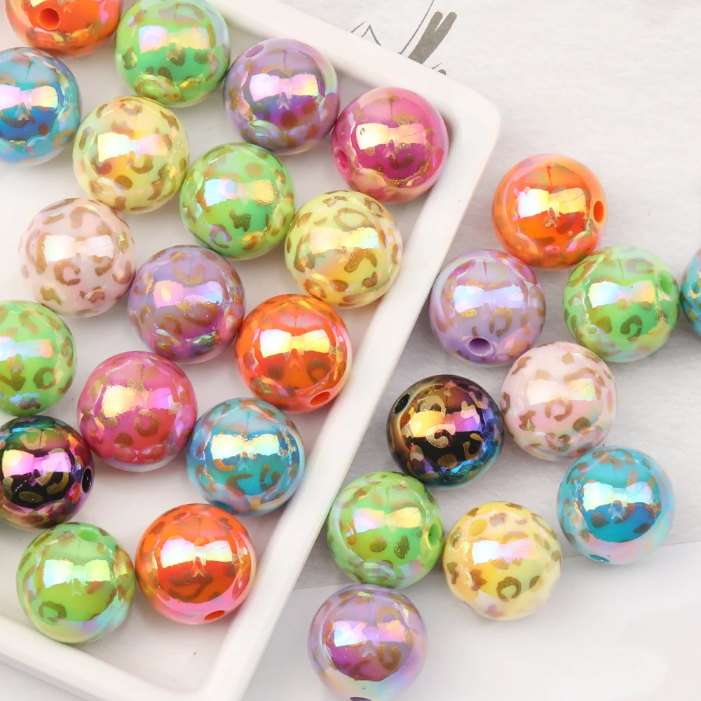 

Cordial Design 100Pcs 16*16MM Acrylic Bead/Jewelry Findings & Components/DIY/Hand Made/Leopard Bead/Aurora Effect/Round Shape