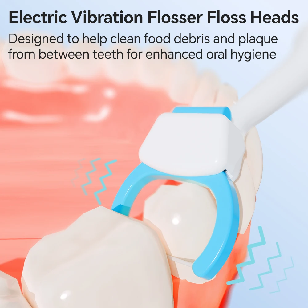 متوافق مع مقبض فرشاة الأسنان الكهربائية من فيليبس سونيكير، رؤوس فرشاة فلوسر البديلة، 20 قطعة من رؤوس استبدال الخيط