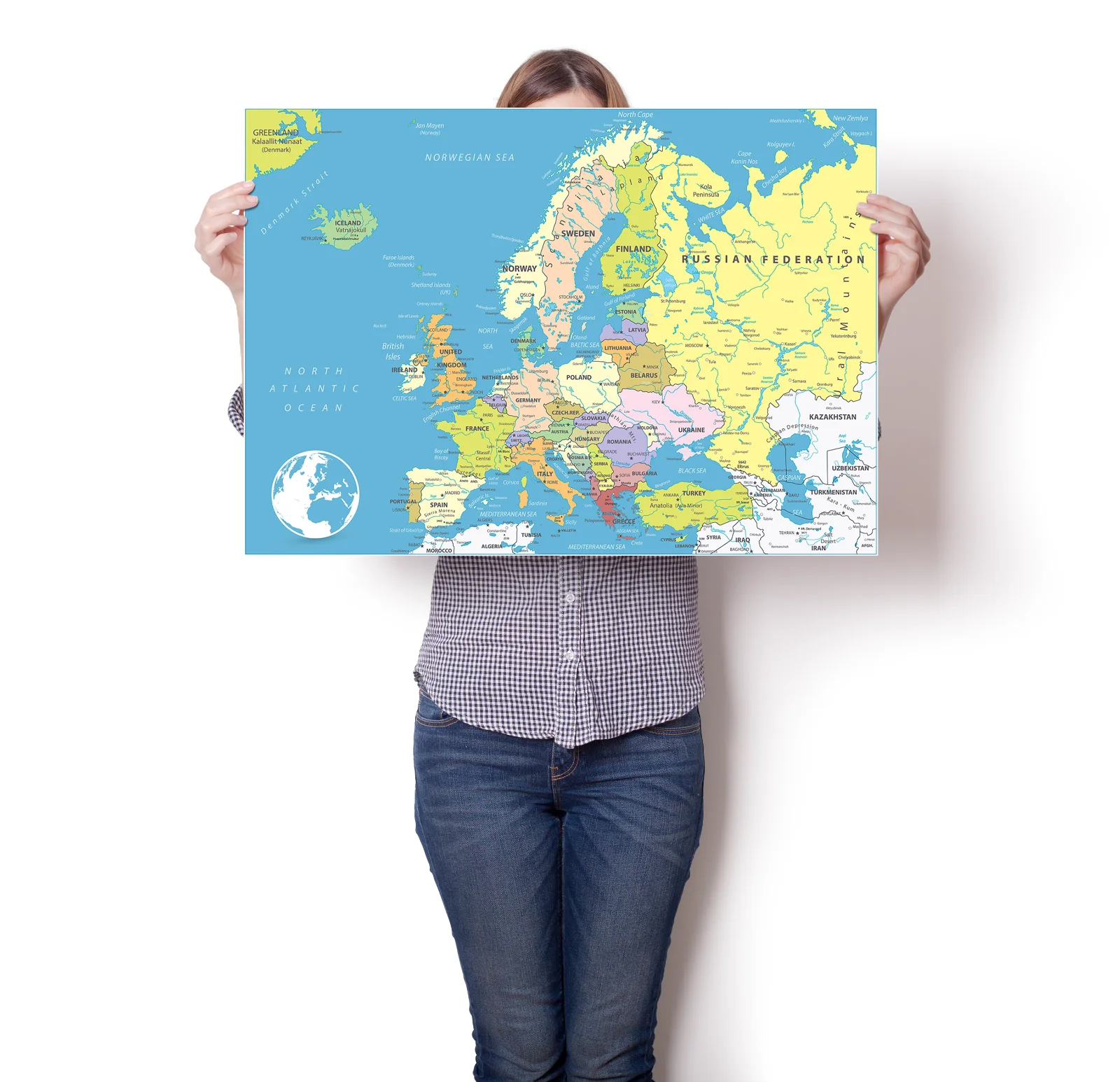 خرائط أوروبا ملصق المدرسة التعليمية طباعة ملصق جدار الفن ديكور المنزل اللوحة