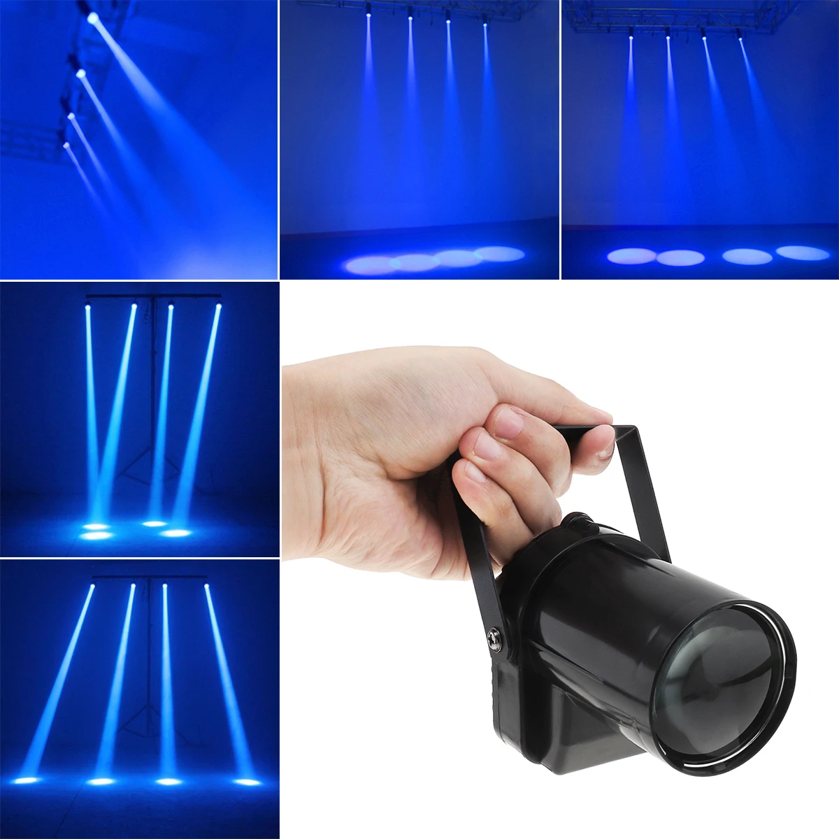 luz de palco rotativa com suporte e angulo ajustavel led beam spotlight ball dj bar lampada fixa azul vermelho branco 5w 01