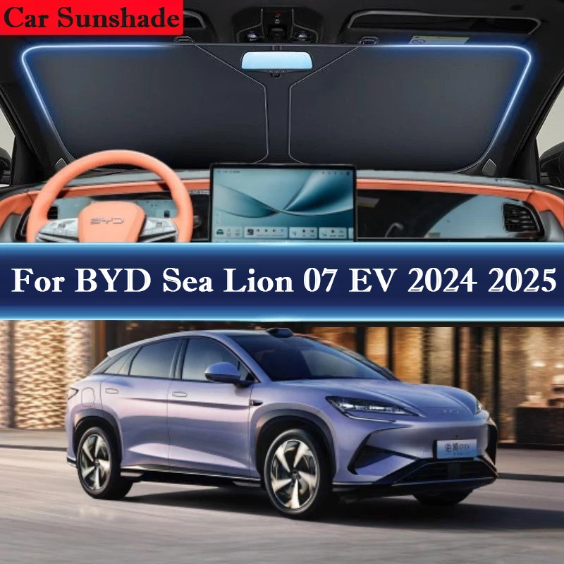 

Для BYD Sea Lion 07 EV автомобильный солнцезащитный козырек, лобовое стекло, зонтик, занавеска на переднее окно, солнцезащитный козырек, защита от ультрафиолета, летние автомобильные аксессуары