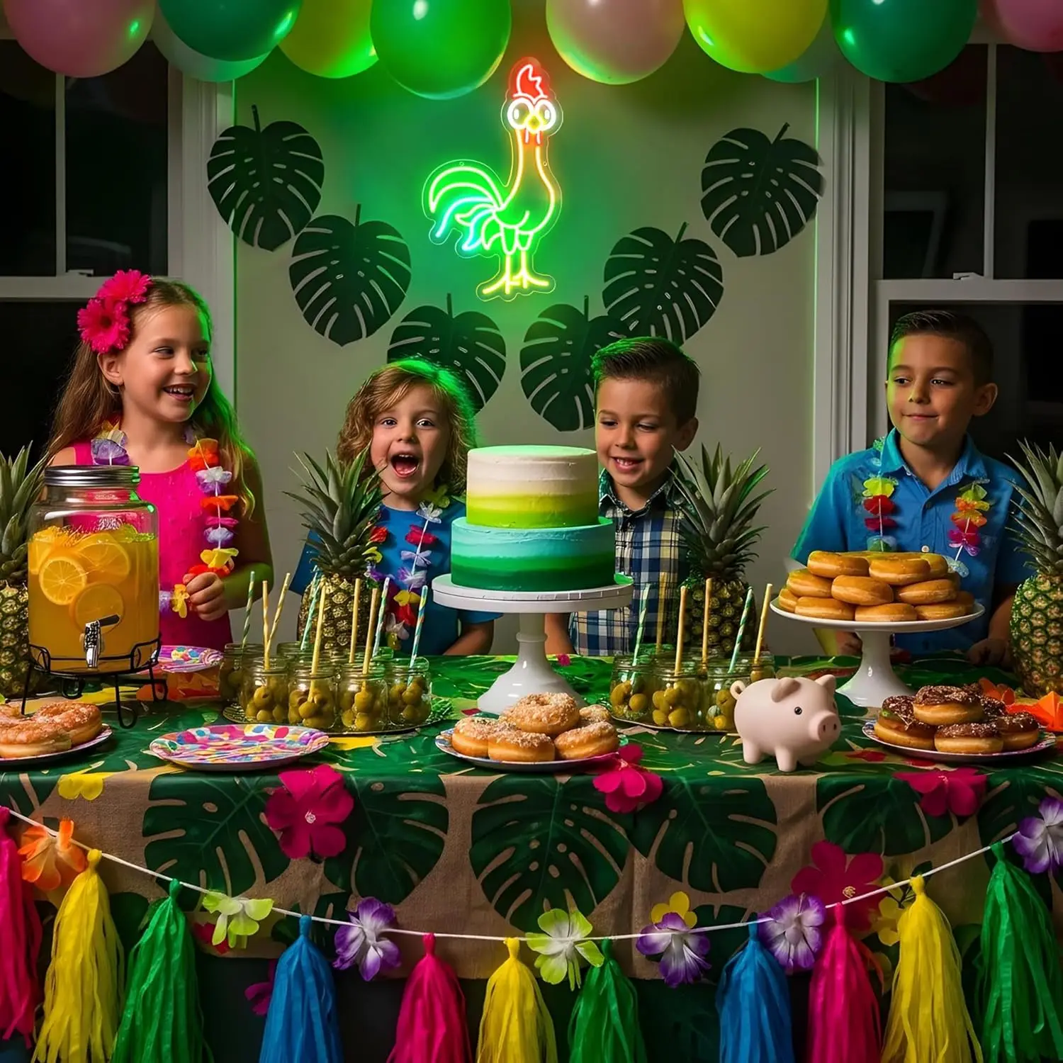 Rooster Neon Sign USB Dimmable Funny Chicken LED Sign for Bedroom Princess Room Cinema Restaurant Farmhouse Bar Party Decoration