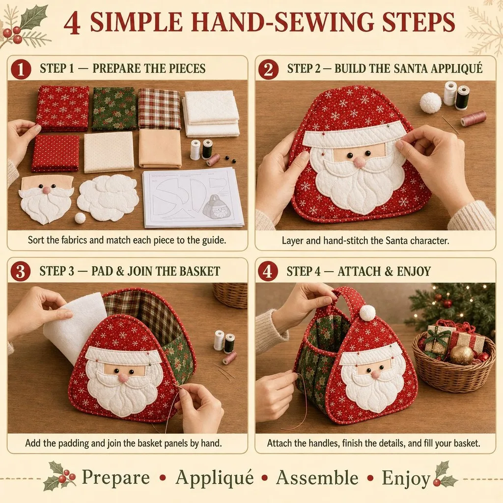 DIY Basket Kit Reusable Holiday Storage Basket Christmas Gift Basket Handmade For Small Item Storage Craft Supplies Christmas