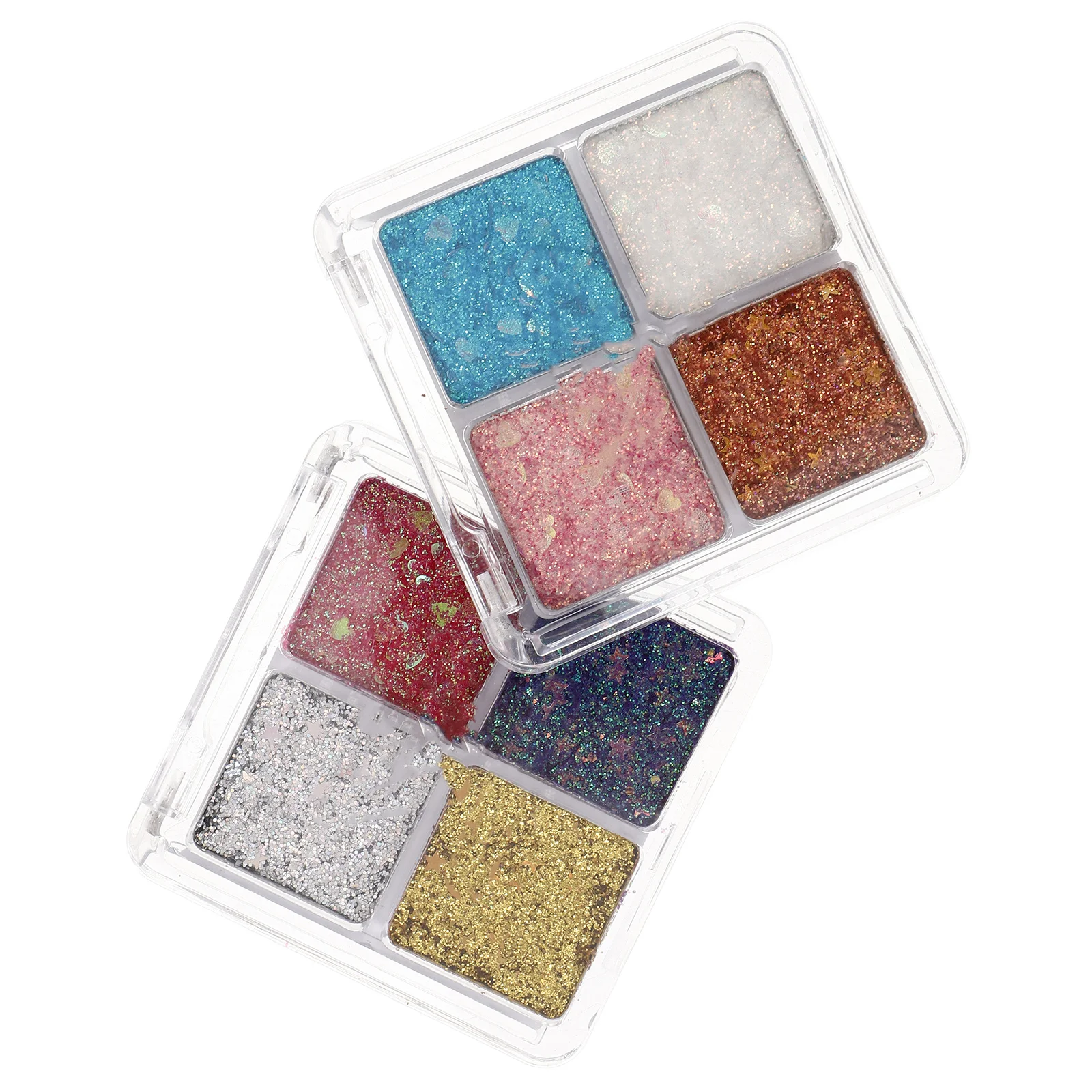 2 szt. Paleta cieni do powiek z cekinami, brokatowe cienie do powiek, błyszczący makijaż oczu na imprezę, do klubu nocnego, na wesele, do makijażu scenicznego