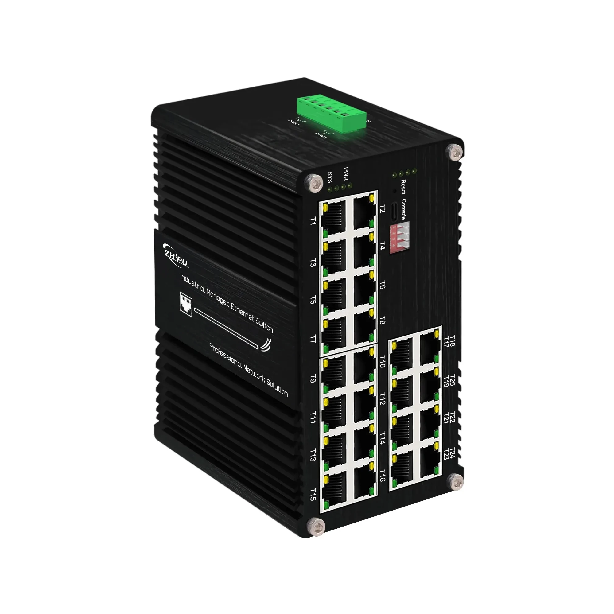 

Industrial L2+ 24-Port Managed Gigabit (PoE) Ethernet Switch Din Rail Management Web Ring Network