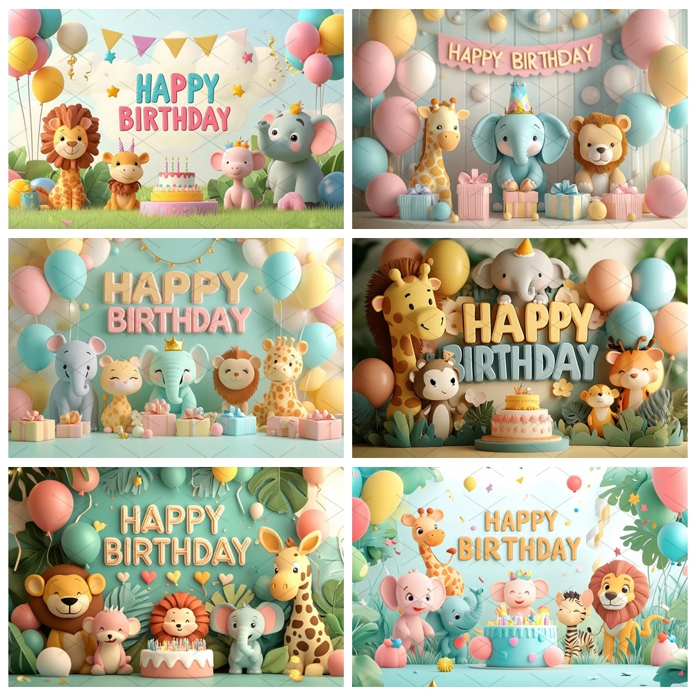 

Jungle Themed Plush Toy Background Cute Cartoon Boy Girl Baby Birthday Party Decoration Photography Studio Supplies