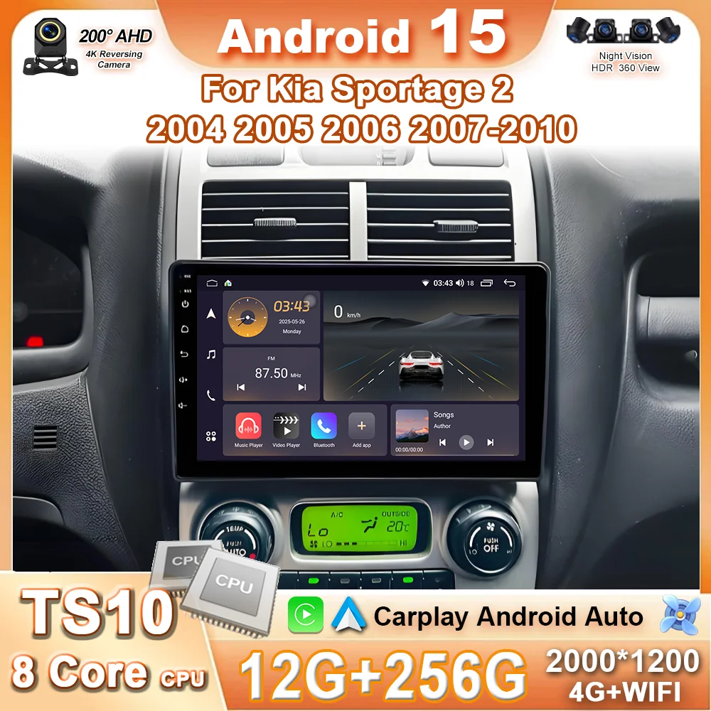 

Android 15 For Kia Sportage 2 2004 - 2010 Car Radio Multimedia Video Player Stereo Navigation GPS Android Auto Head Unit WIFI