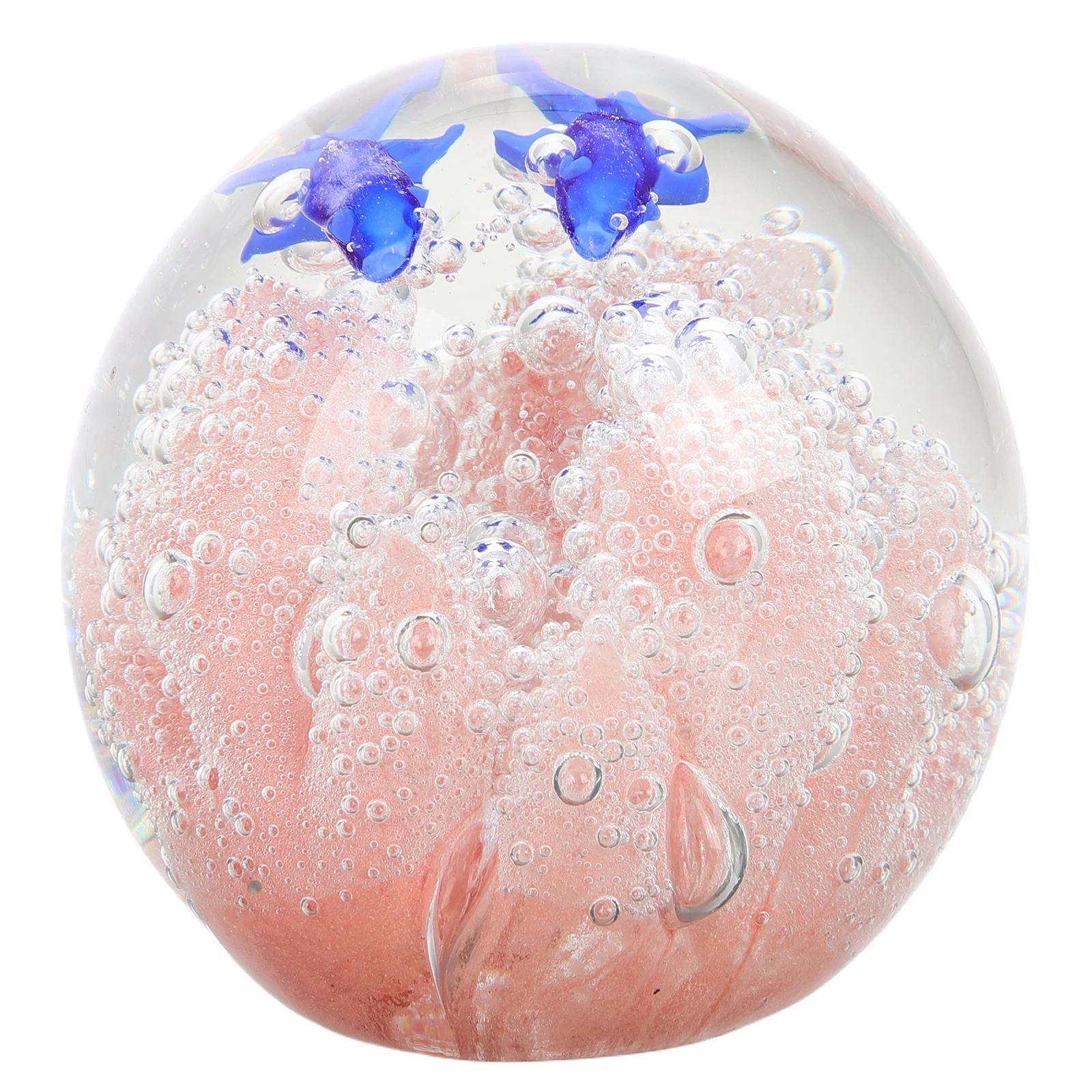 

's Crystal Ball Hand Blown Glass Sea Plant Aquarium Ornament 3D Ocean Ball Paperweight for Festive Party Presents Room
