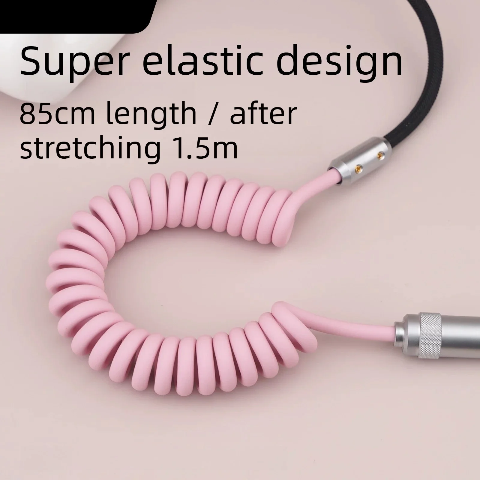 GeekCable 2‑in‑1 Fast Charging Cable Custom Silicone & Braided Coiled Data Cable 480Mbps 85cm Long Type-C for IPhone Accessory