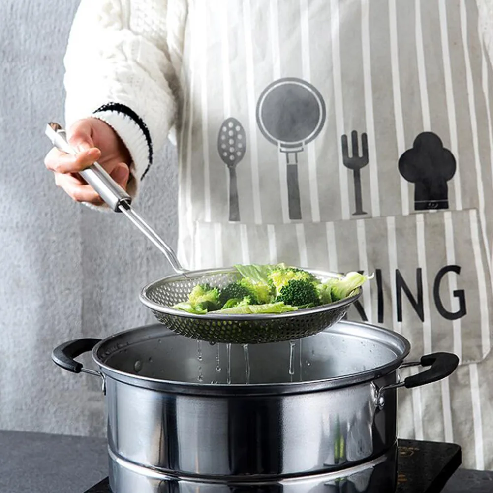 

3pcs Stainless Steel Mesh Strainer Kitchen Colander Food Grade Noodles Hot Pot Cooking Strainer Portable Oil Water Separator