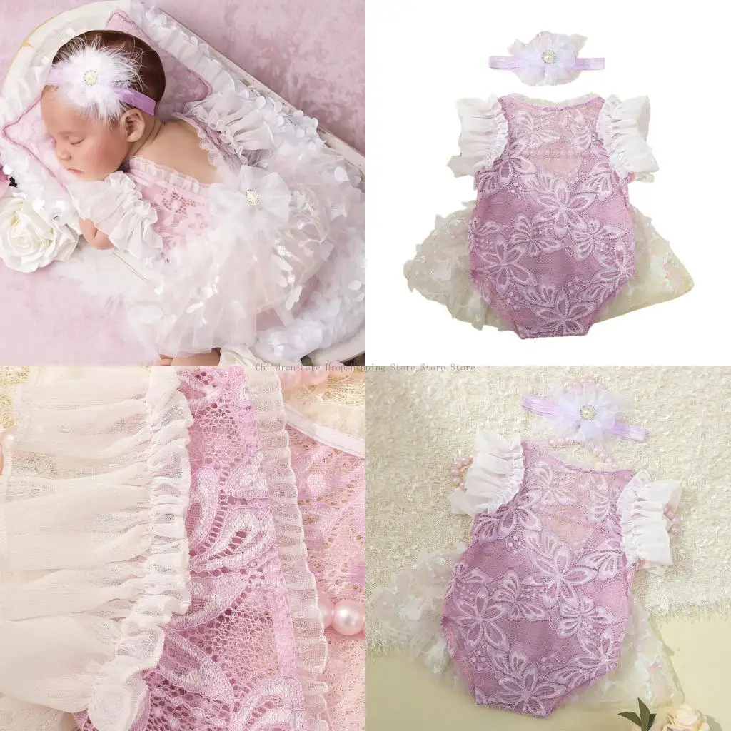 

Младенец фото наряд нежный кружев