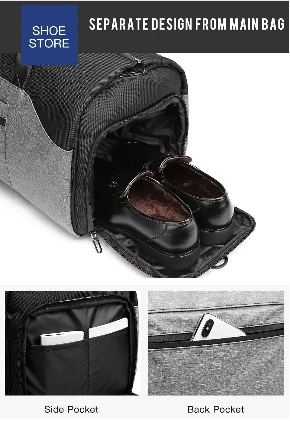 High-grade Suit Bag Travel Storage Bag with Shoe Compartment Luggage Handbag Backpack Suit Case Waterproof Travel Organizer