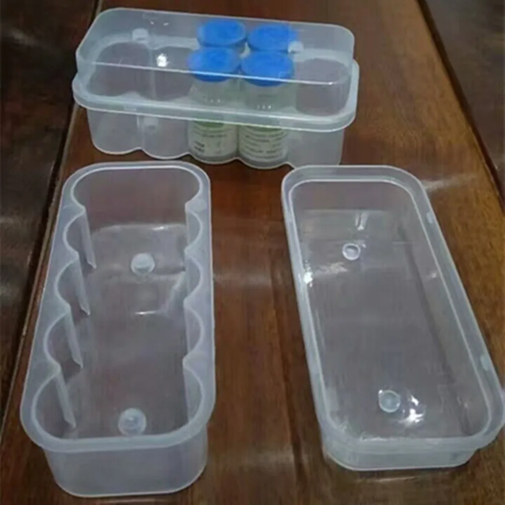 3/5/7/10 ML Insulin Vial Storage Case Transparent 10-Slot Clear Vial Box Dust-proof Plastic Peptide Protector Box Freezer Box