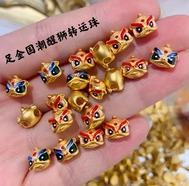 

24k gold lion charms 999 real gold charms diy for rings and bracelets