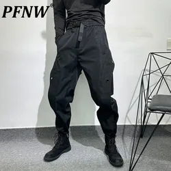 PFNW Men's Darkwear Elastic Waist Cargo Pants Trendy Functional Loose Fitting Harlan Leggings Streetwear Autumn Trousers 21Z3032