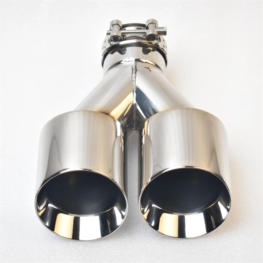 Sebring Doppel-Auspuffblende 2,5 Zoll Einlass 3,5 Zoll Auslass 8 Zoll Länge Polierter 304 Edelstahl Endrohrspitzen 1,2 mm Dicke – Detail 3
