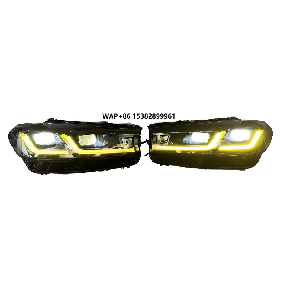 Suitable for  5 Series G30 LCI Black Shadow Color and Yellow White Switching DRL LED Headlights
