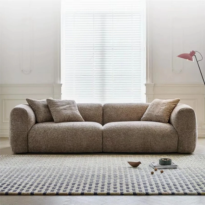 Simple home furniture fabric dark dark seat straight leisure sofa, suitable for living room apartment