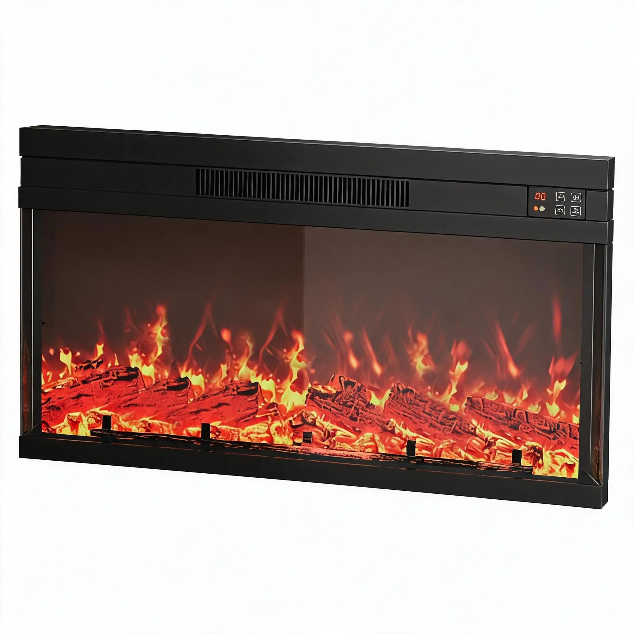 Farmhouse Electric Fireplace TV Stand Insert, 36 in - Entertainment Center Media Console for Living Room, Fits Up to 68 in TV