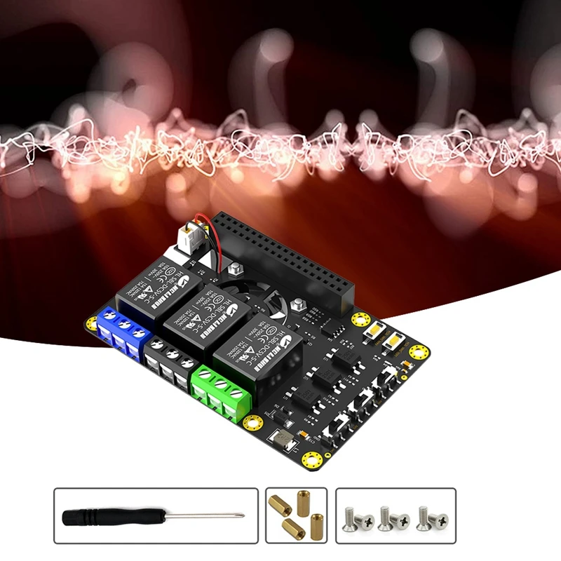 Power Relay Board Uitbreidingsmodule Met Dubbele Koelventilator Auto Kleur Veranderende LED Voor Raspberry Pi A + 3A + B + 2B 3B 3B + 4B