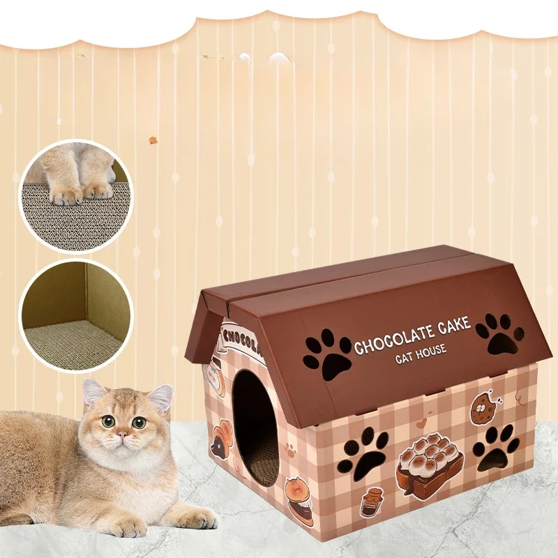 Cat Litter Cat Scratching Board One Corrugated Paper Cat House