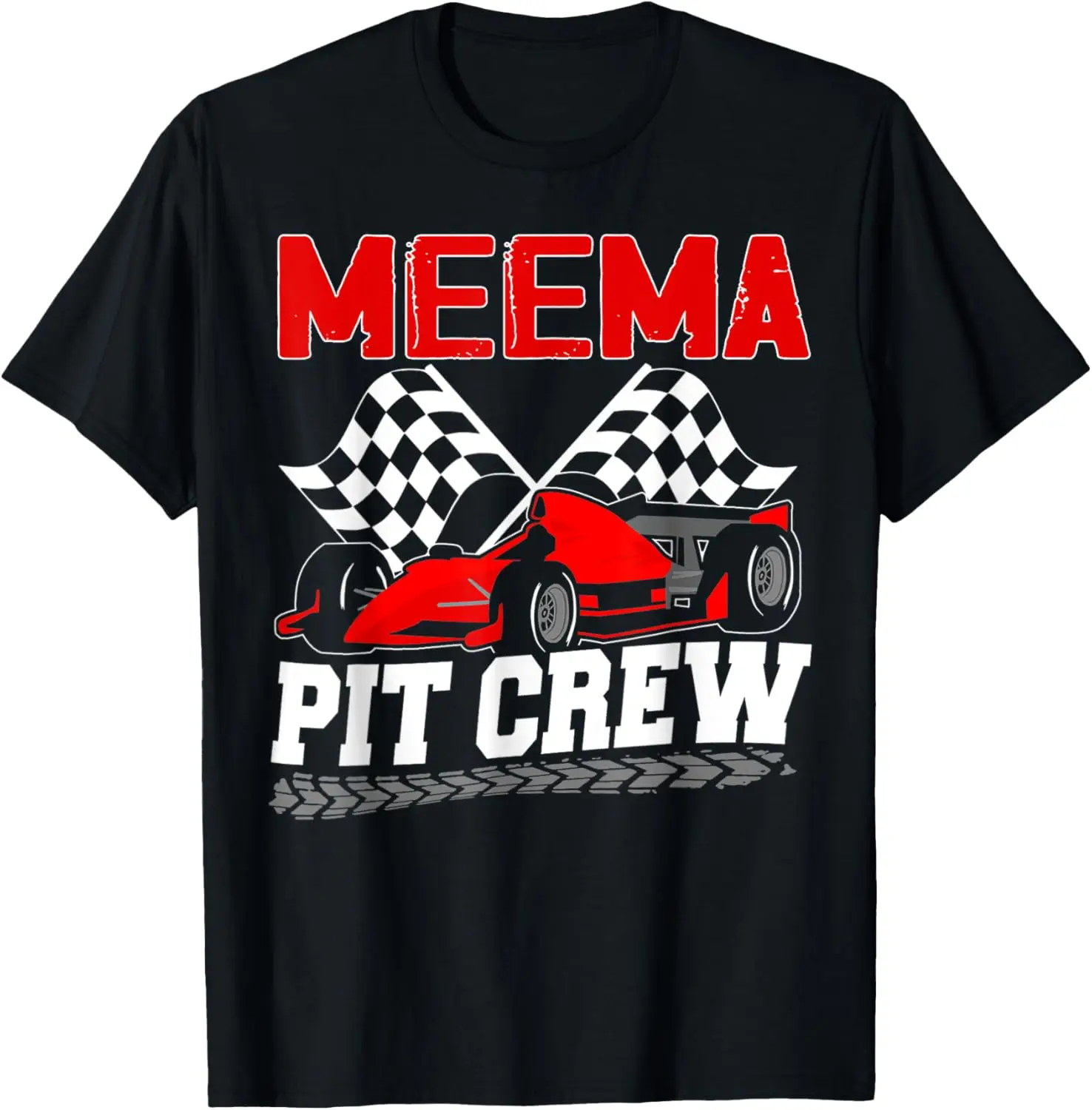 

Семейная футболка Pit Crew Meema Race Car на день рождения гоночного автомобиля