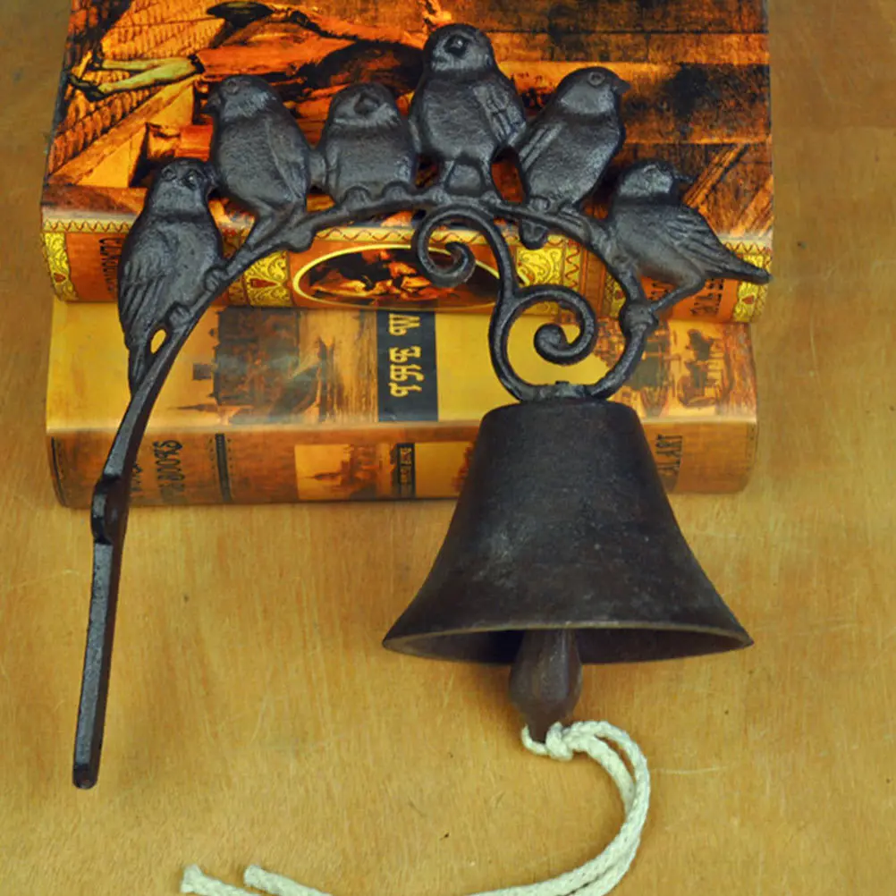 

Outdoor Wall Bell Solid Iron Construction with Pre-Drilled Holes and Lovely Addition to Any Door Decor Cast Iron Wall Bell