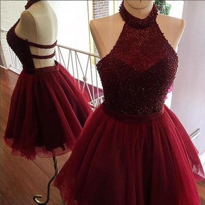 2026 New Sexy Open Back Puffy Skirt Prom Dress Burgundy Evening Gown Women Formal Party Dress Custom Color Custom Size